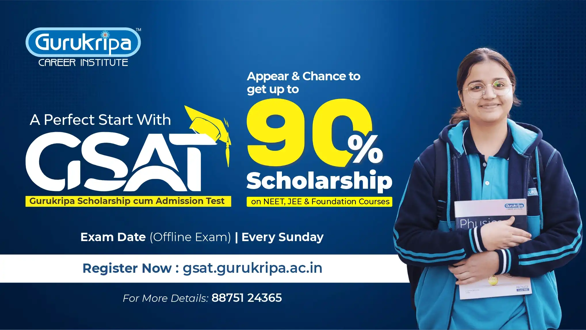 GSAT Scholarship Test | Get up to 90% Scholarship for NEET & JEE